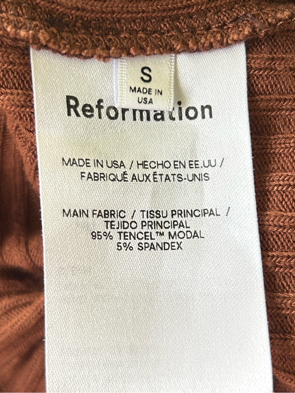 Reformation Chocolate Brown Ribbed Button-Front Midi Dress - Picture 8 of 11
